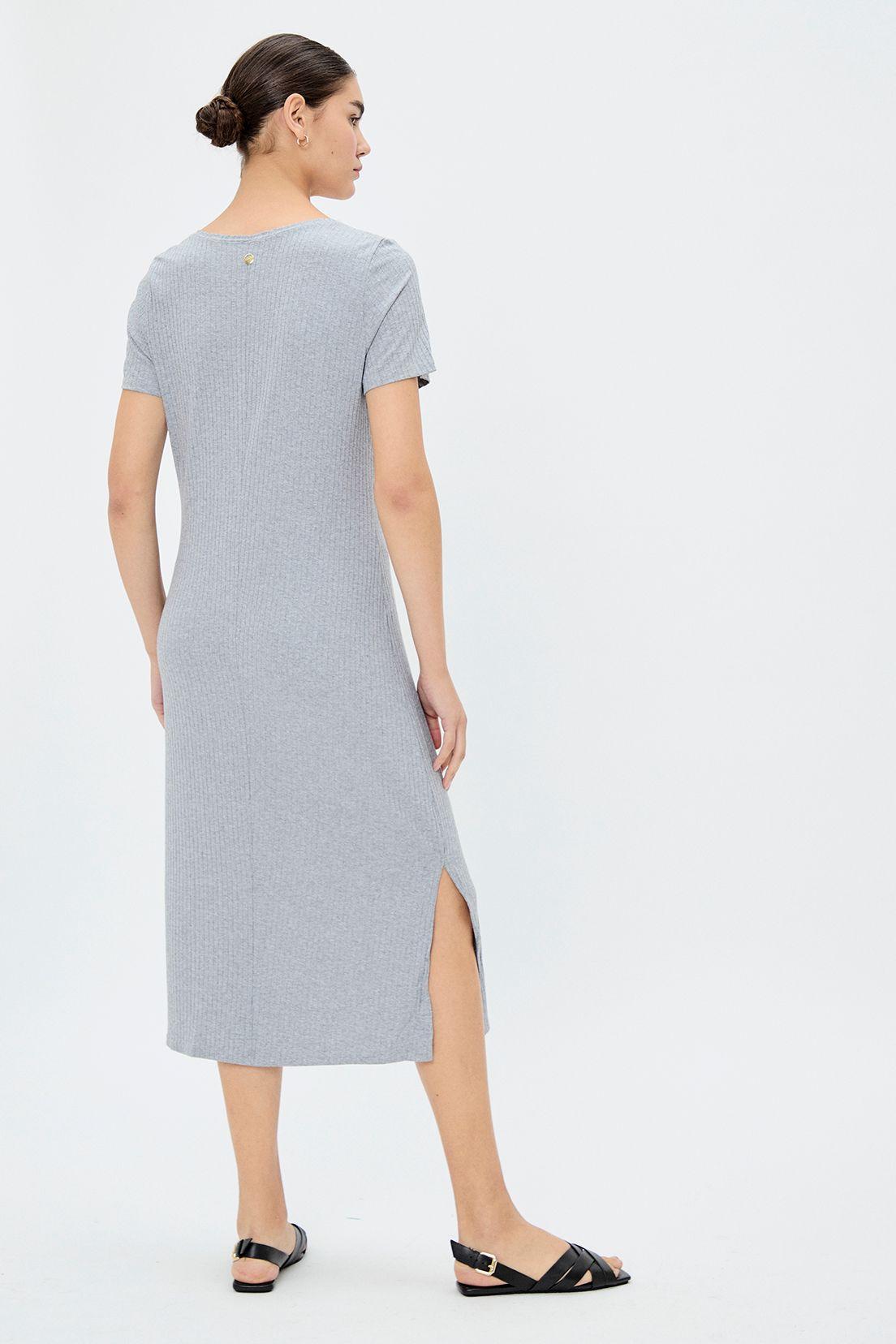 Vestido Largo Liso Gris iO 13404224007113-3