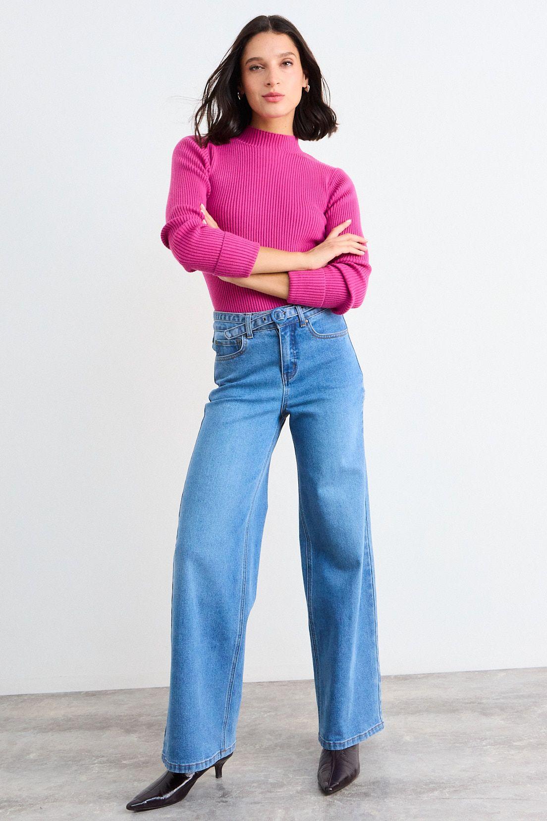 Sweater Liso Rosa iO 18120126006123-3