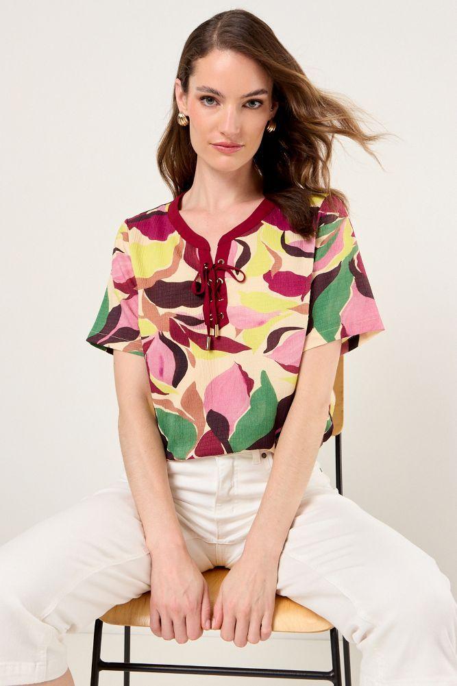 Blusa Estampada Amarillo Ma Griffe 14102225062108-1