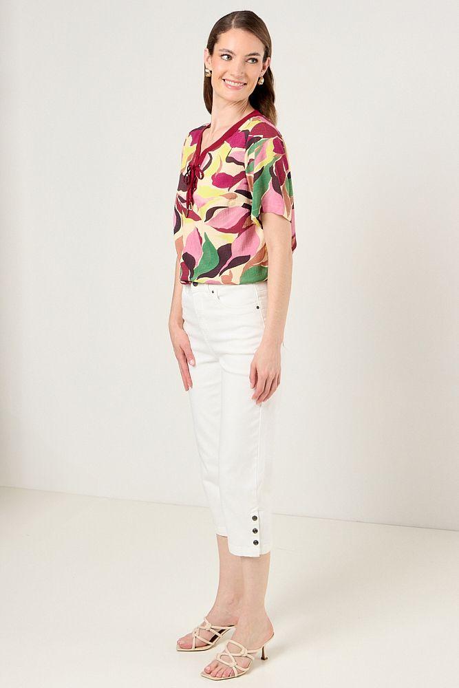 Blusa Estampada Amarillo Ma Griffe 14102225062108-4