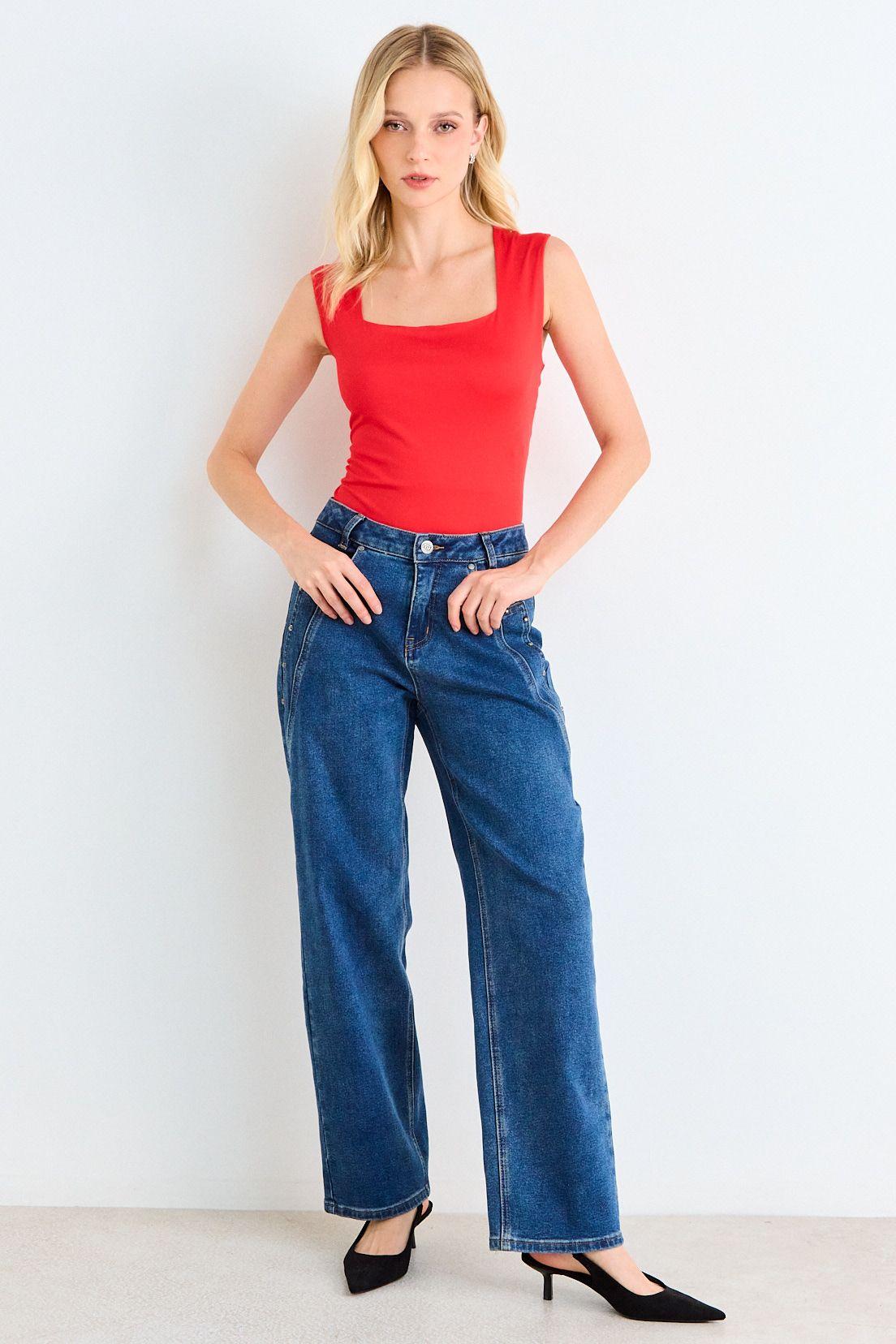 Body Liso Escote Cuadrado Rojo Ash 15607225050103-3