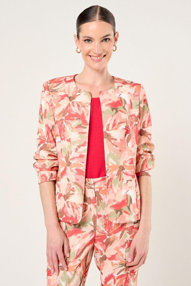 Blazer Estampado Abstracto Crudo Ma Griffe 16102126050105-0