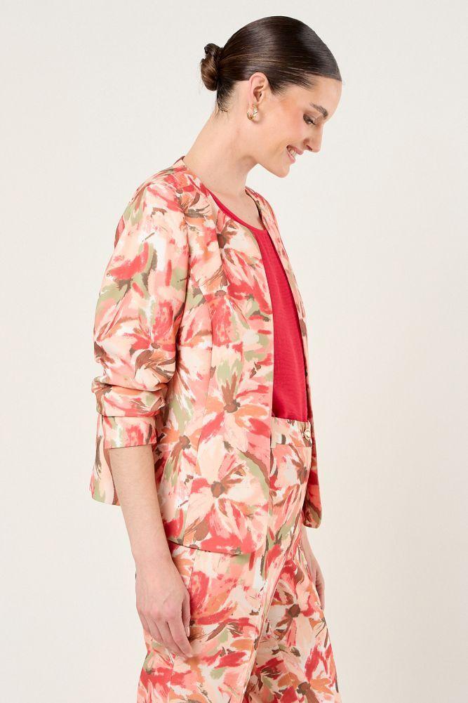 Blazer Estampado Abstracto Crudo Ma Griffe 16102126050105-4