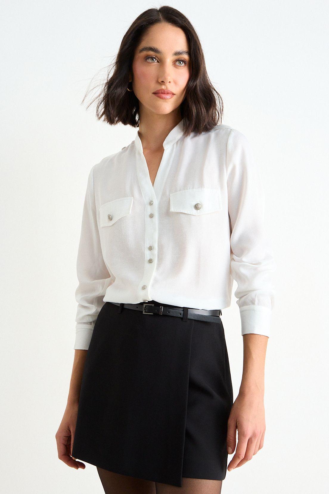 Blusa Lisa  Manga Larga Crudo Ash 14007126053105-1