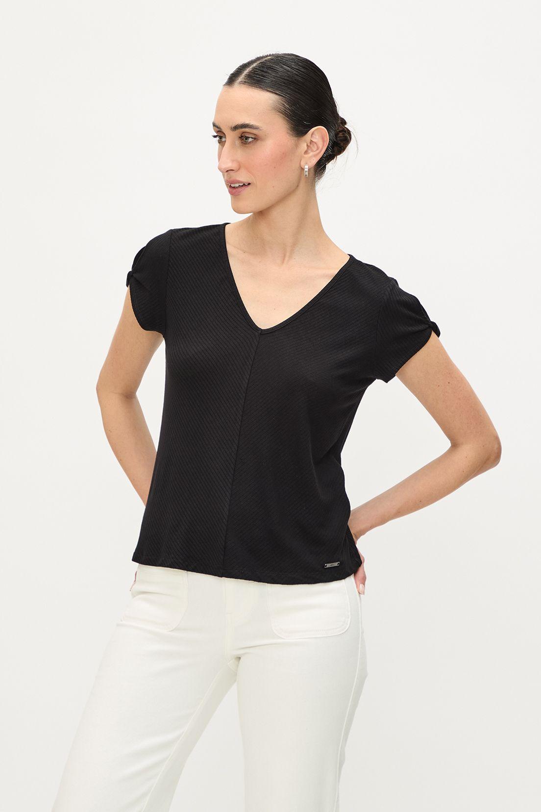 Polera Rib Acanalado Negro Ash 14207224009102-0