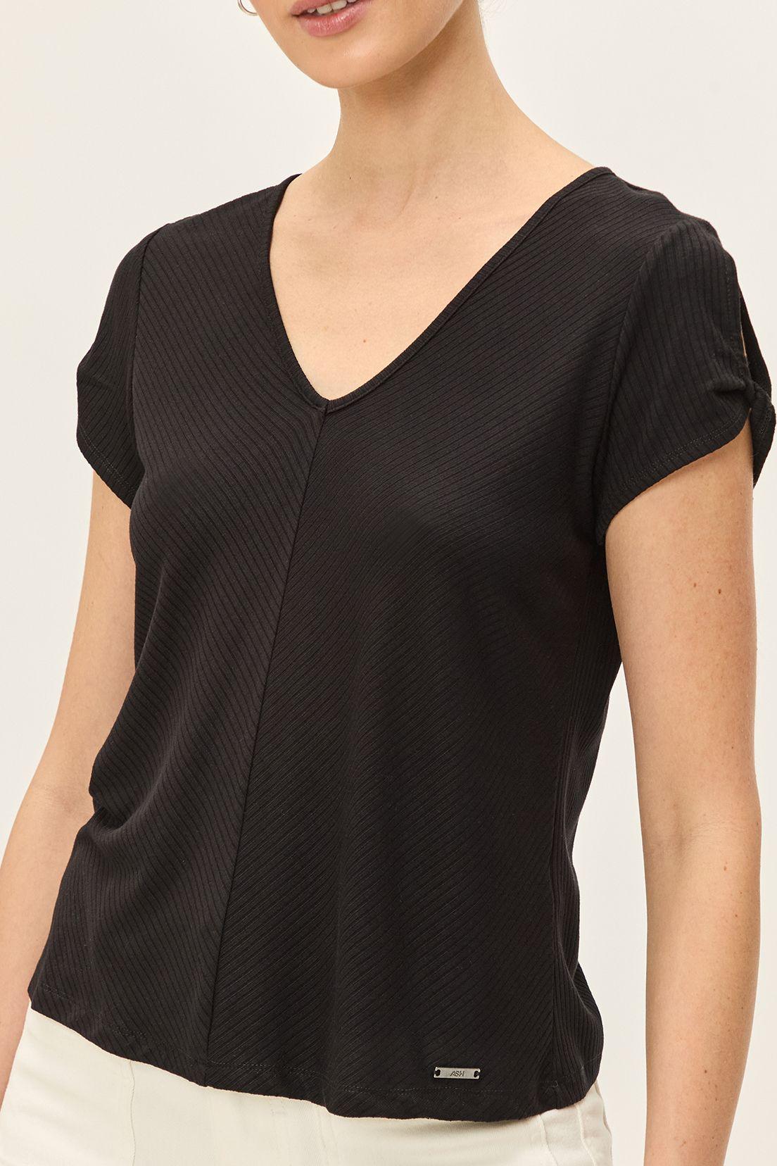 Polera Rib Acanalado Negro Ash 14207224009102-1