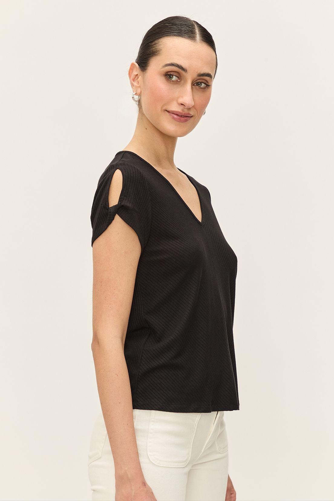 Polera Rib Acanalado Negro Ash 14207224009102-2