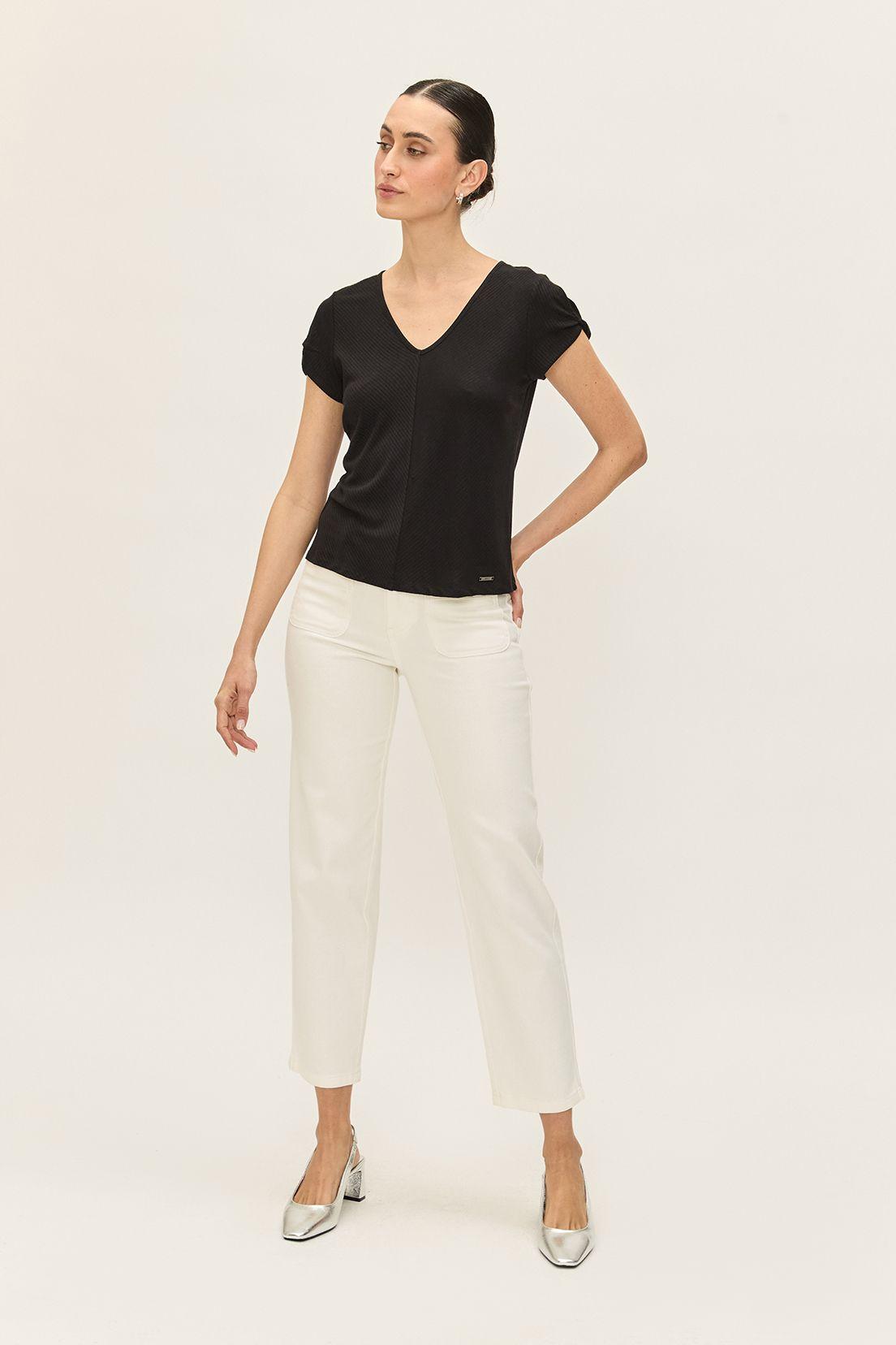 Polera Rib Acanalado Negro Ash 14207224009102-4