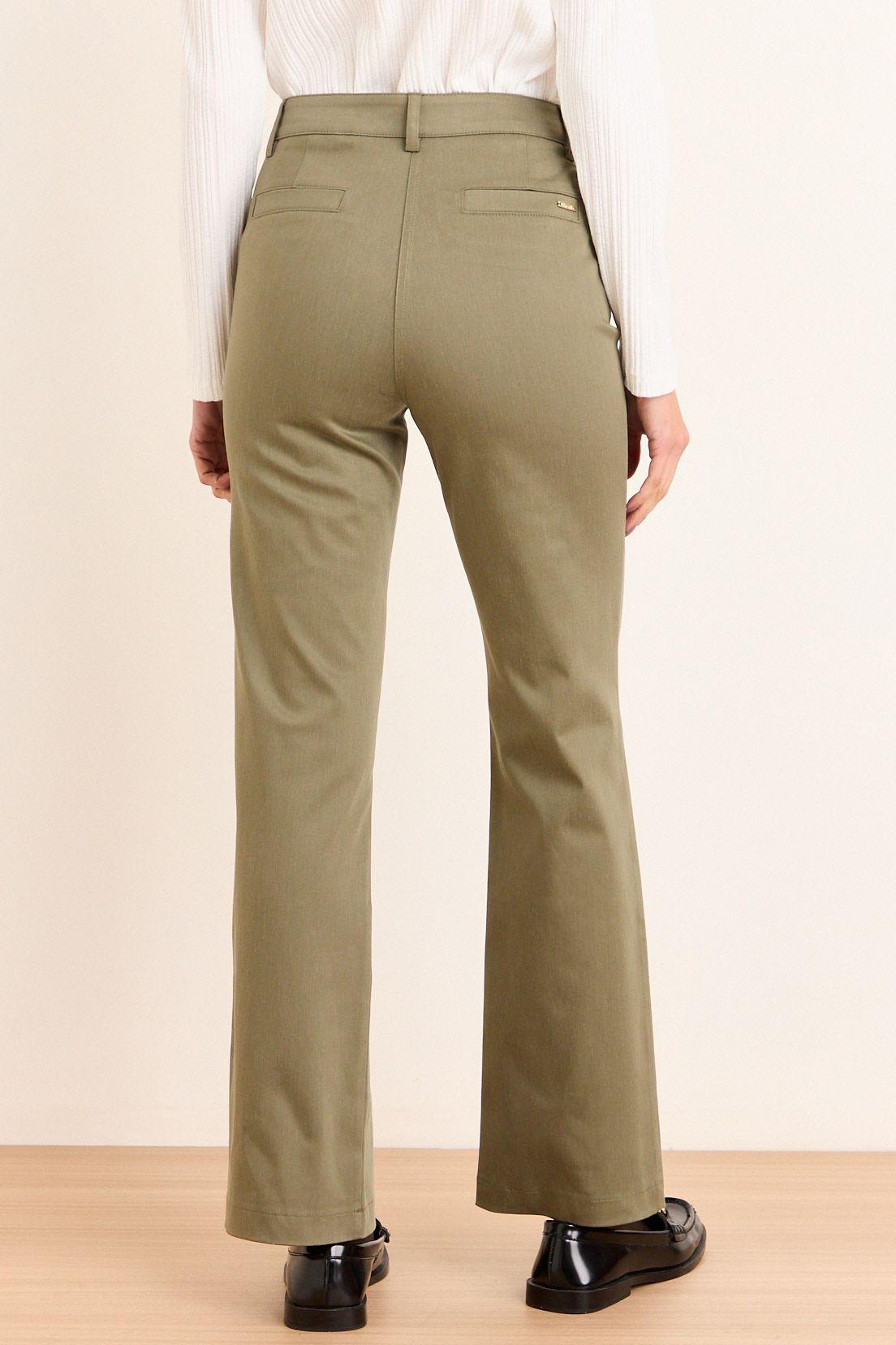 Pantalon Recto De Gabardina Verde Oliva Ma Griffe 11002226002107-3