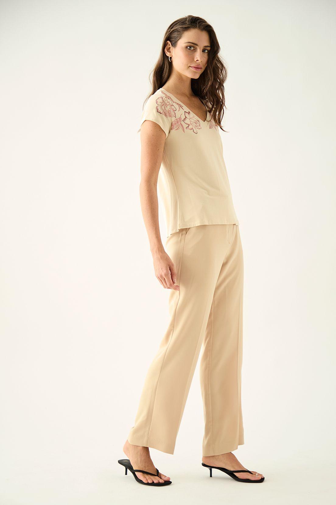 Polera Estampada Focalizada Beige Ash 14607125001106-2