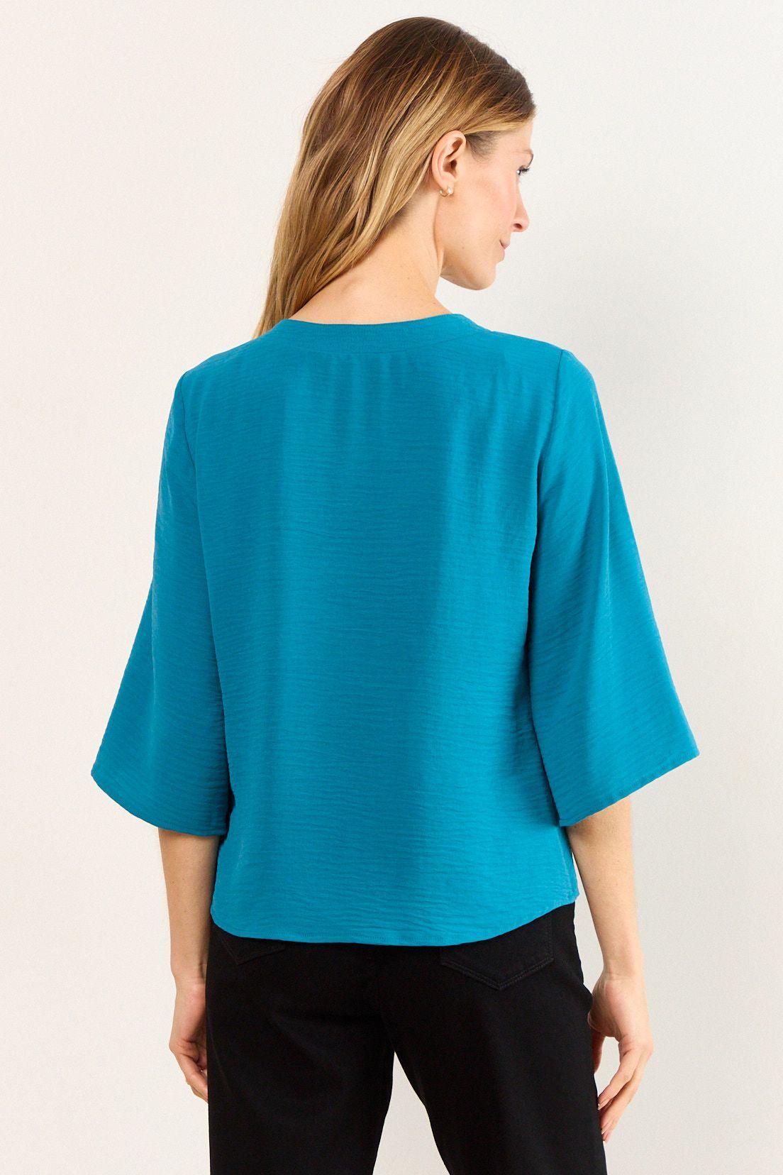 Blusa Escote En V Petroleo Ma Griffe 14002226003537-3