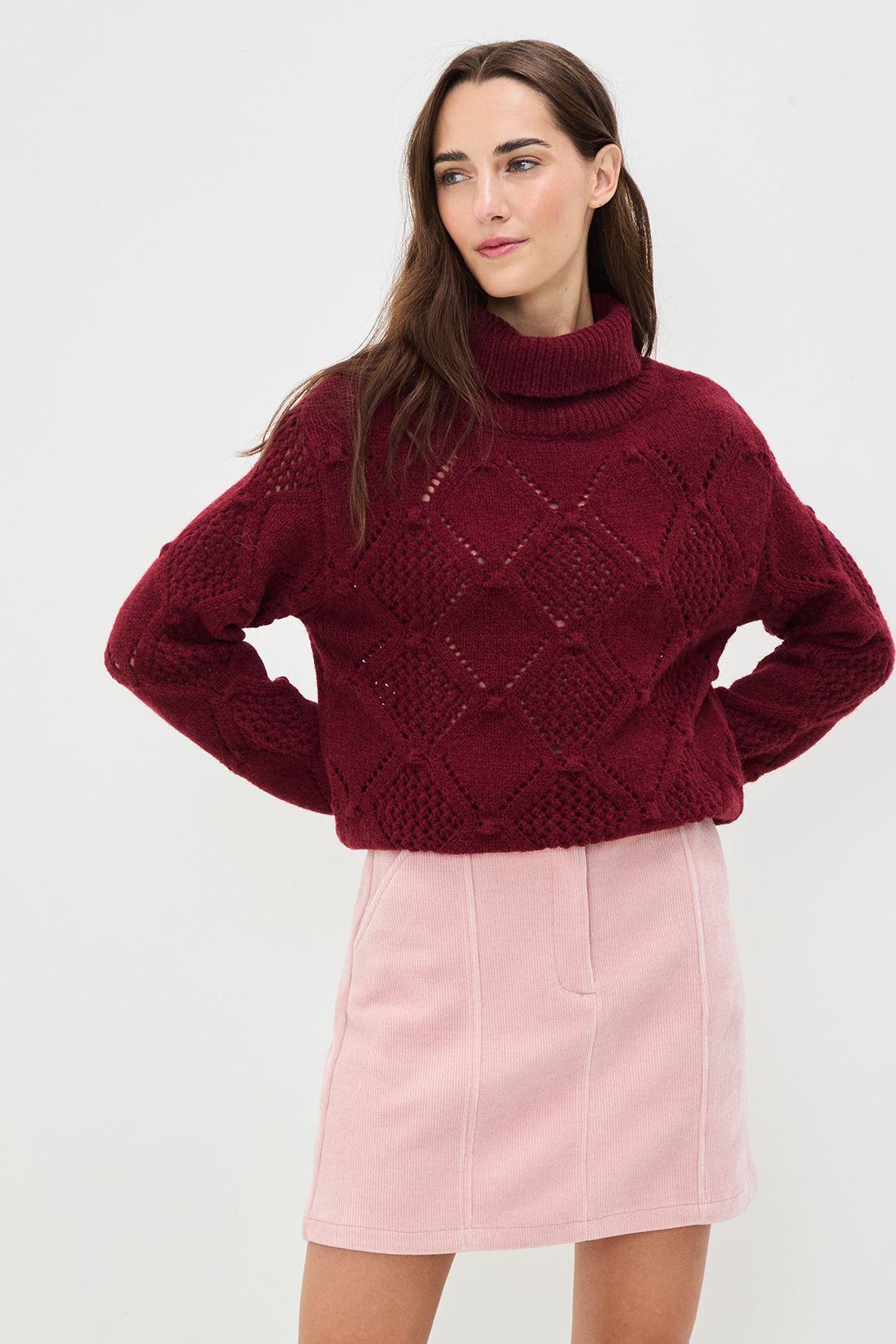 Sweater Liso Burdeos 18104125005112-0