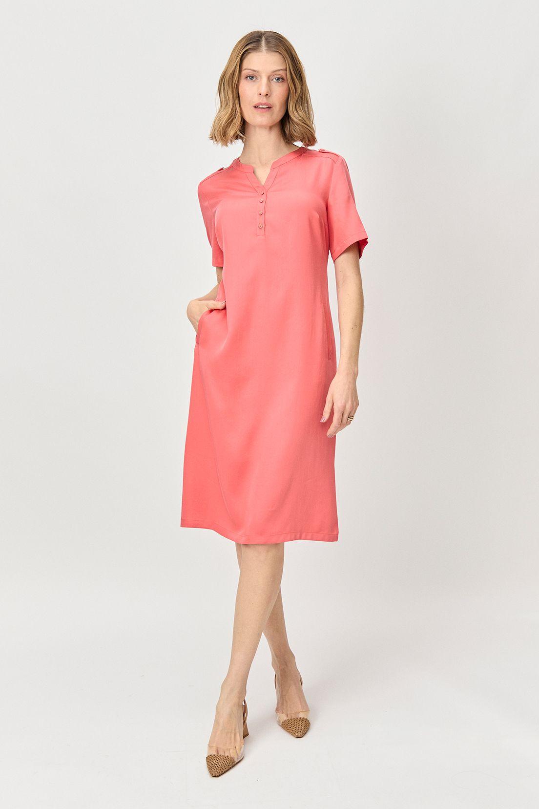 Vestido Tencel coral Ma Griffe 13002224055133-0