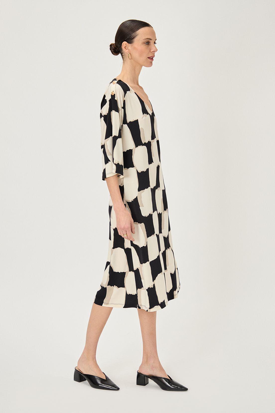 Vestido Tunica Estampado Negro Ma Griffe 13102224053102-2