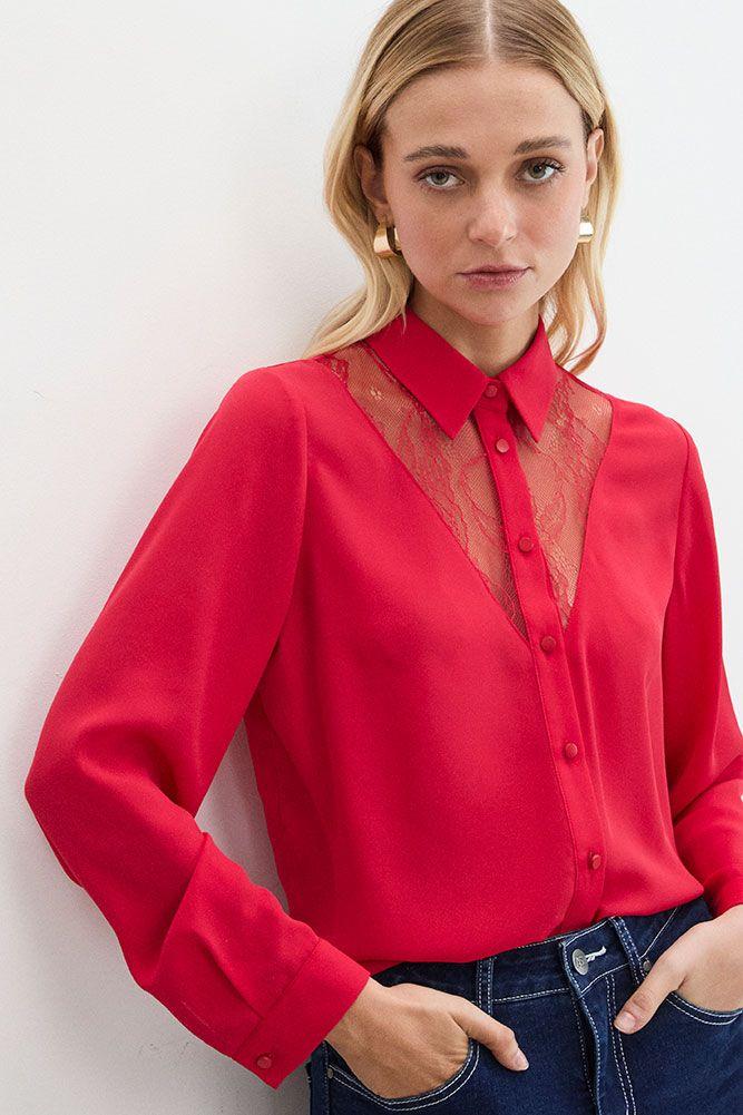 Blusas Manga Larga Rojo Ash 14007125016103-0