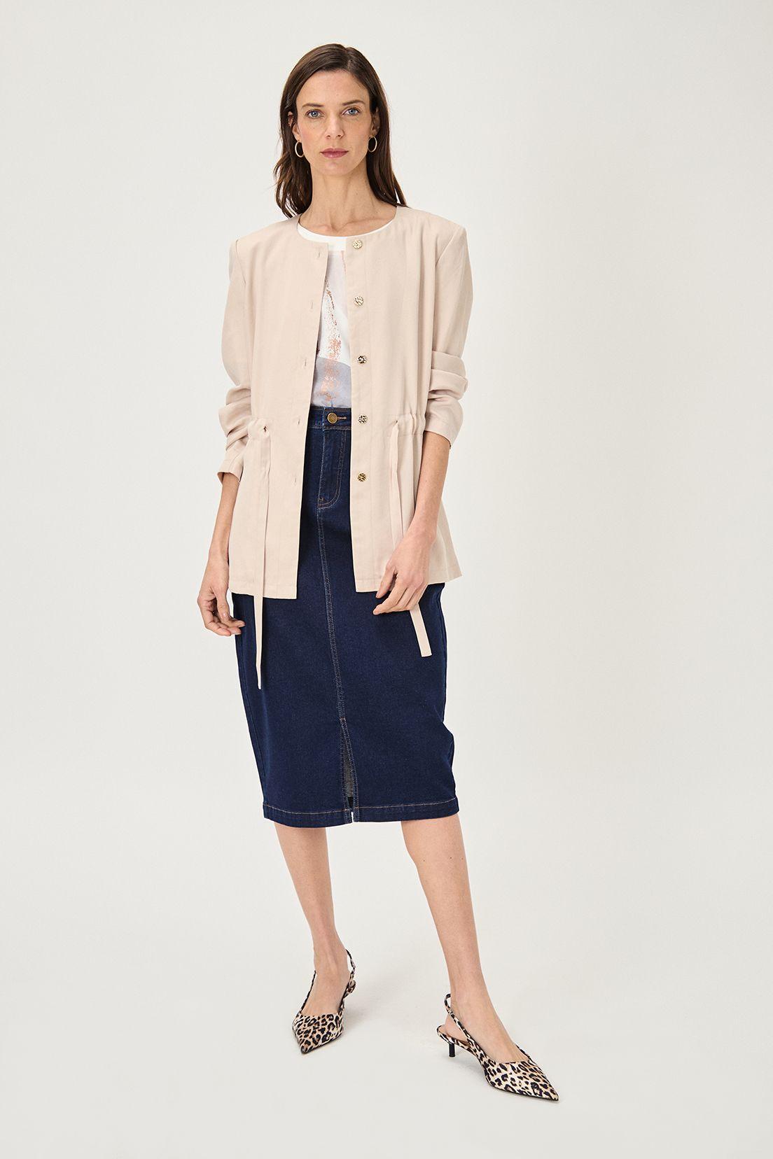 Chaqueta Ligera Lazo Beige Ma Griffe 17502224058106-2