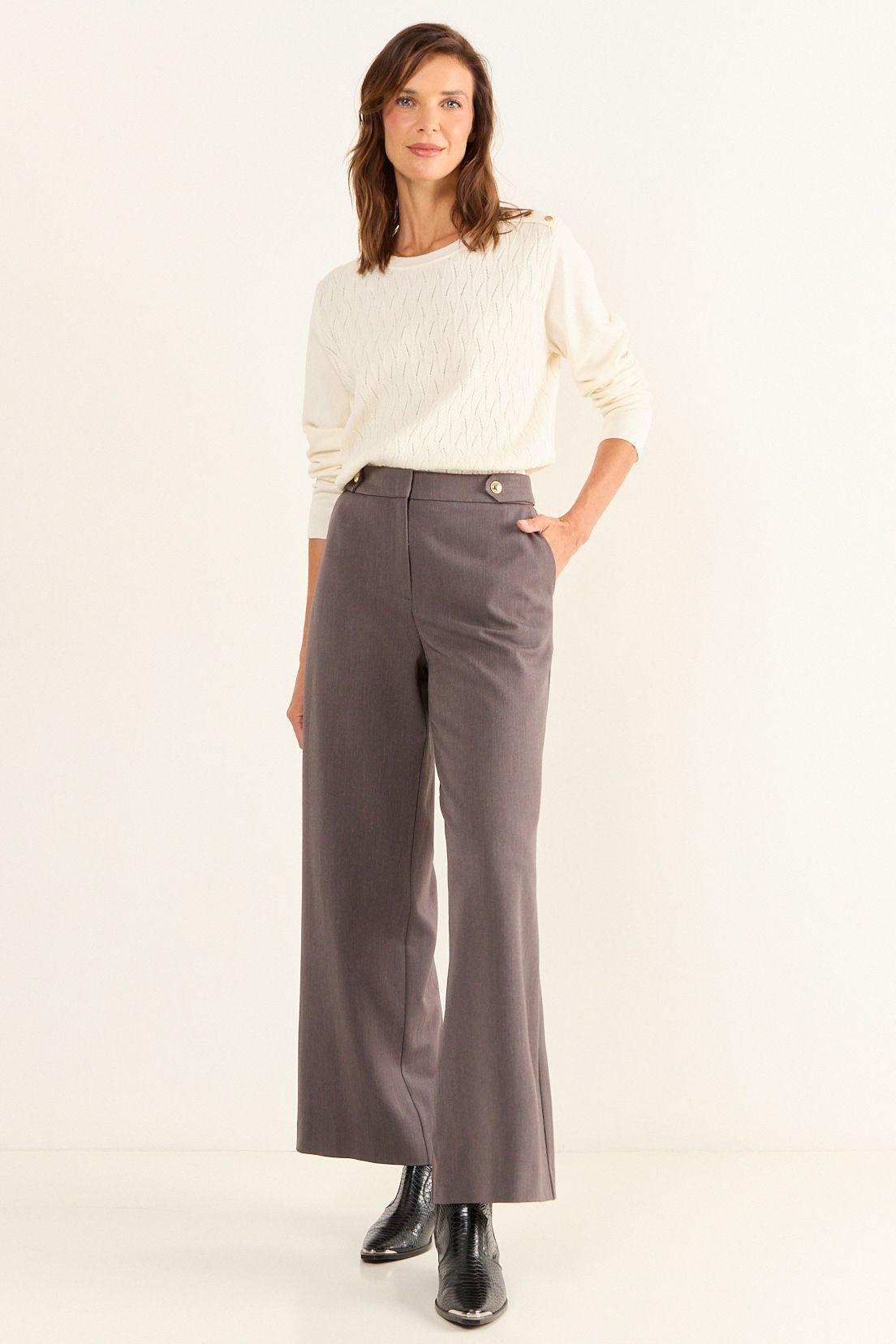 Pantalon Formal Wide Gris Ma Griffe 11002126054163-0