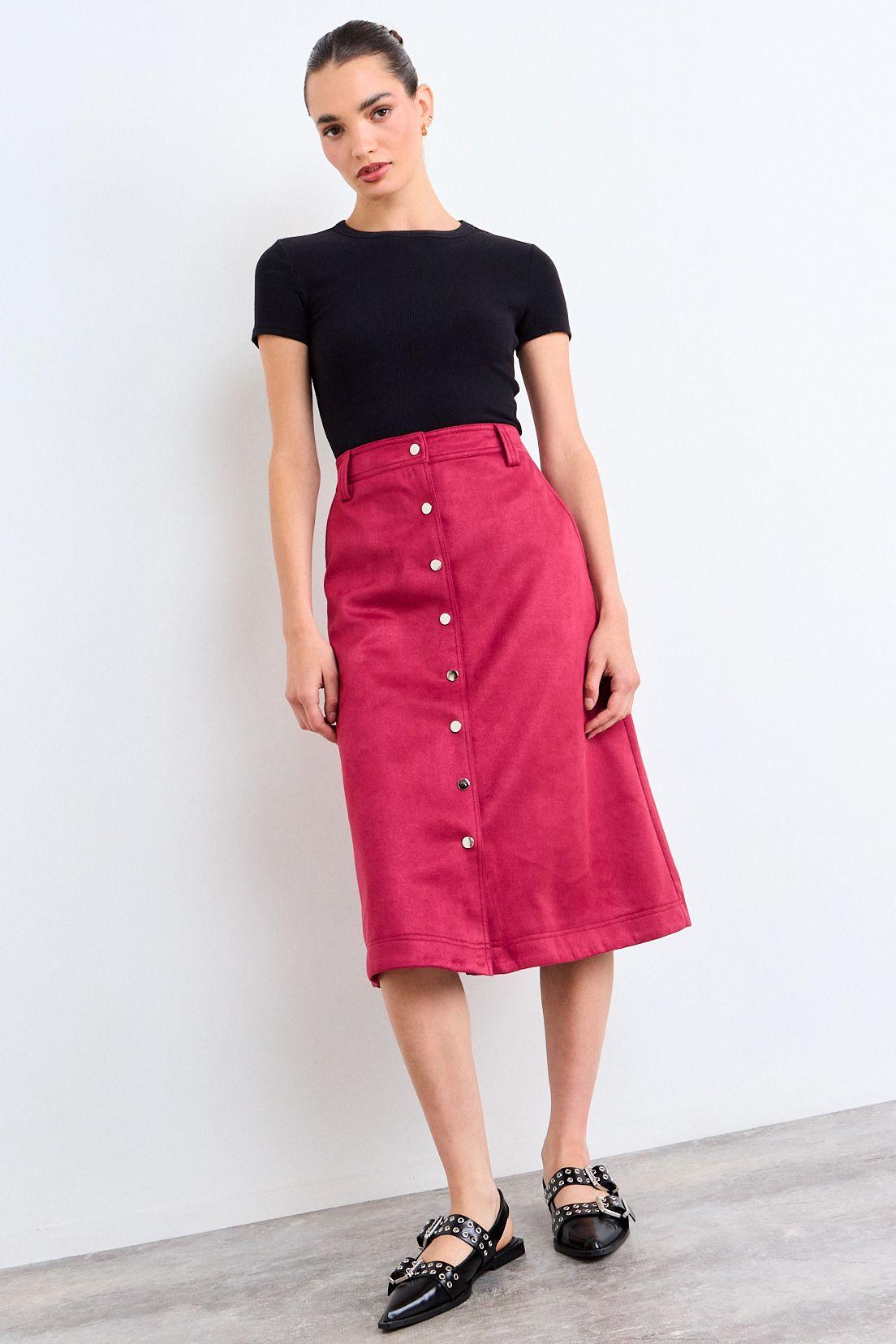 Falda Lisa Larga Burdeos iO 12304125002112-0