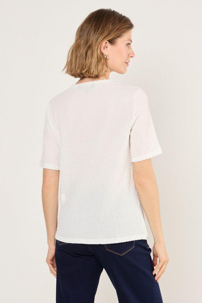 Polera Con Textura Arrugada Blanco Ma Griffe 14202225013101-2