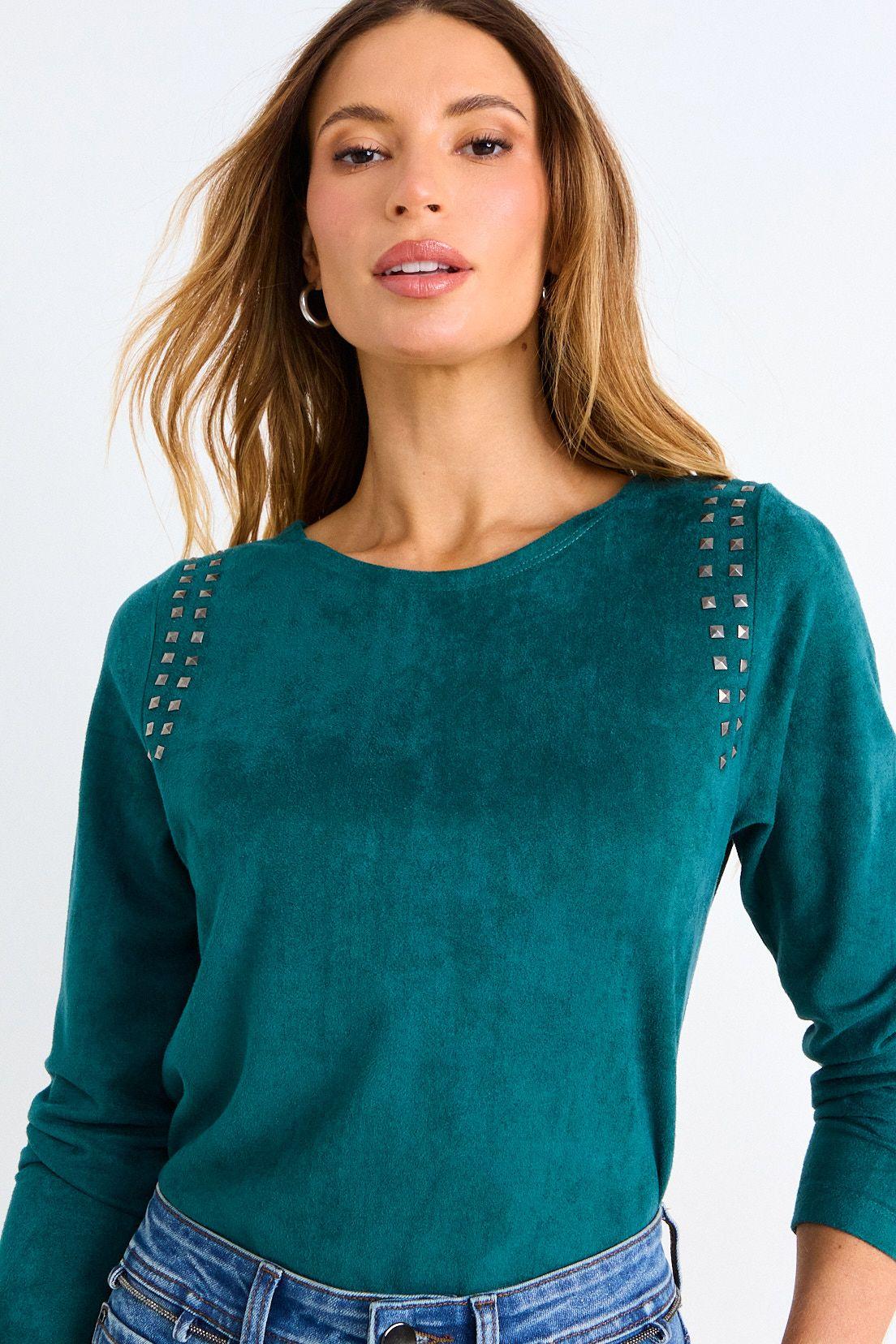 Polera Suede Manga Larga Verde Ash 14207126051217-0