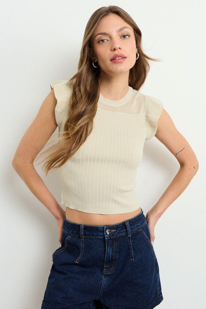 Polera Tejida Crudo iO 18104225020105-0