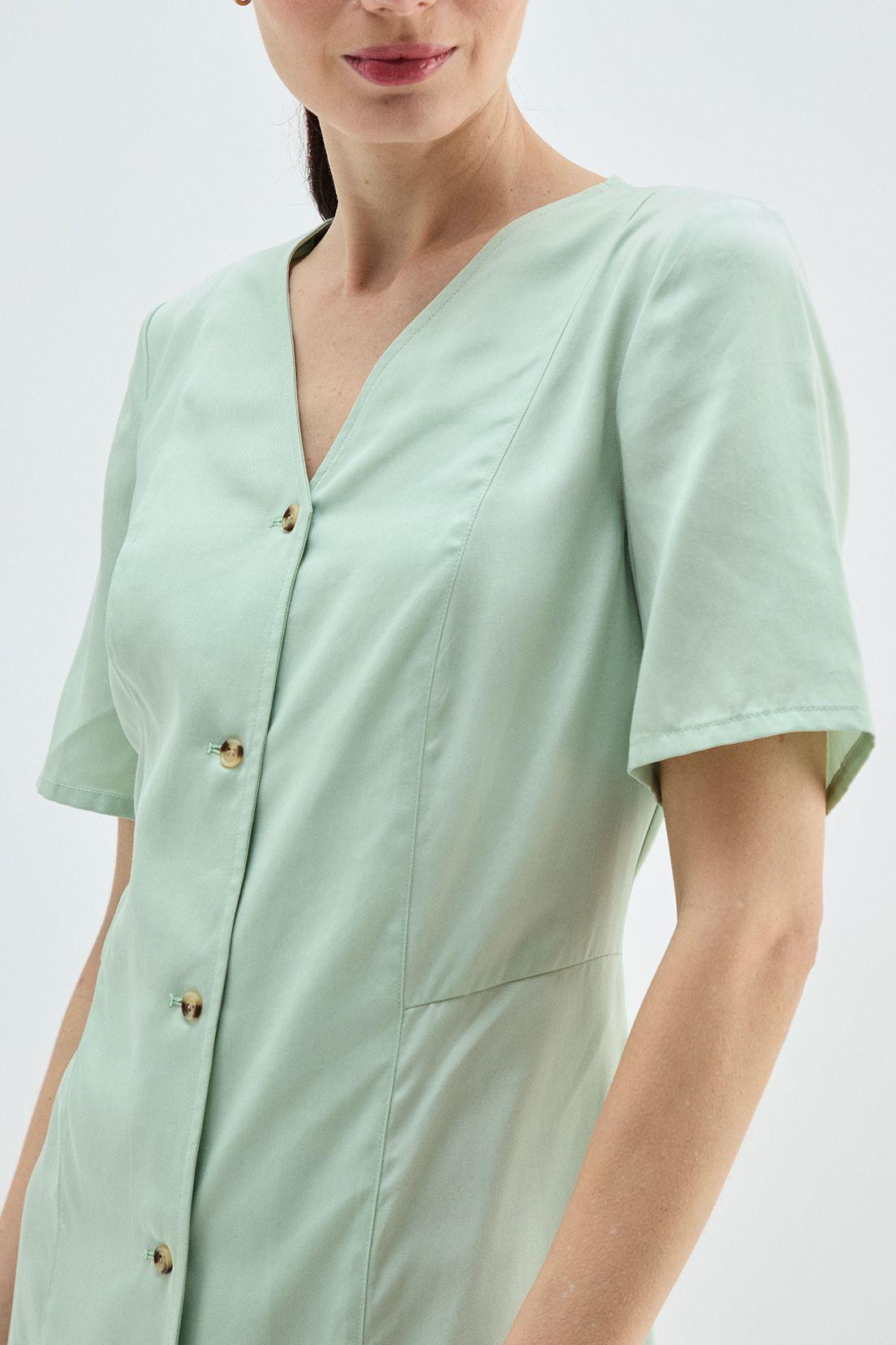 Vestido Lyocell Abotonado Verde Ma Griffe 13002224057117-1