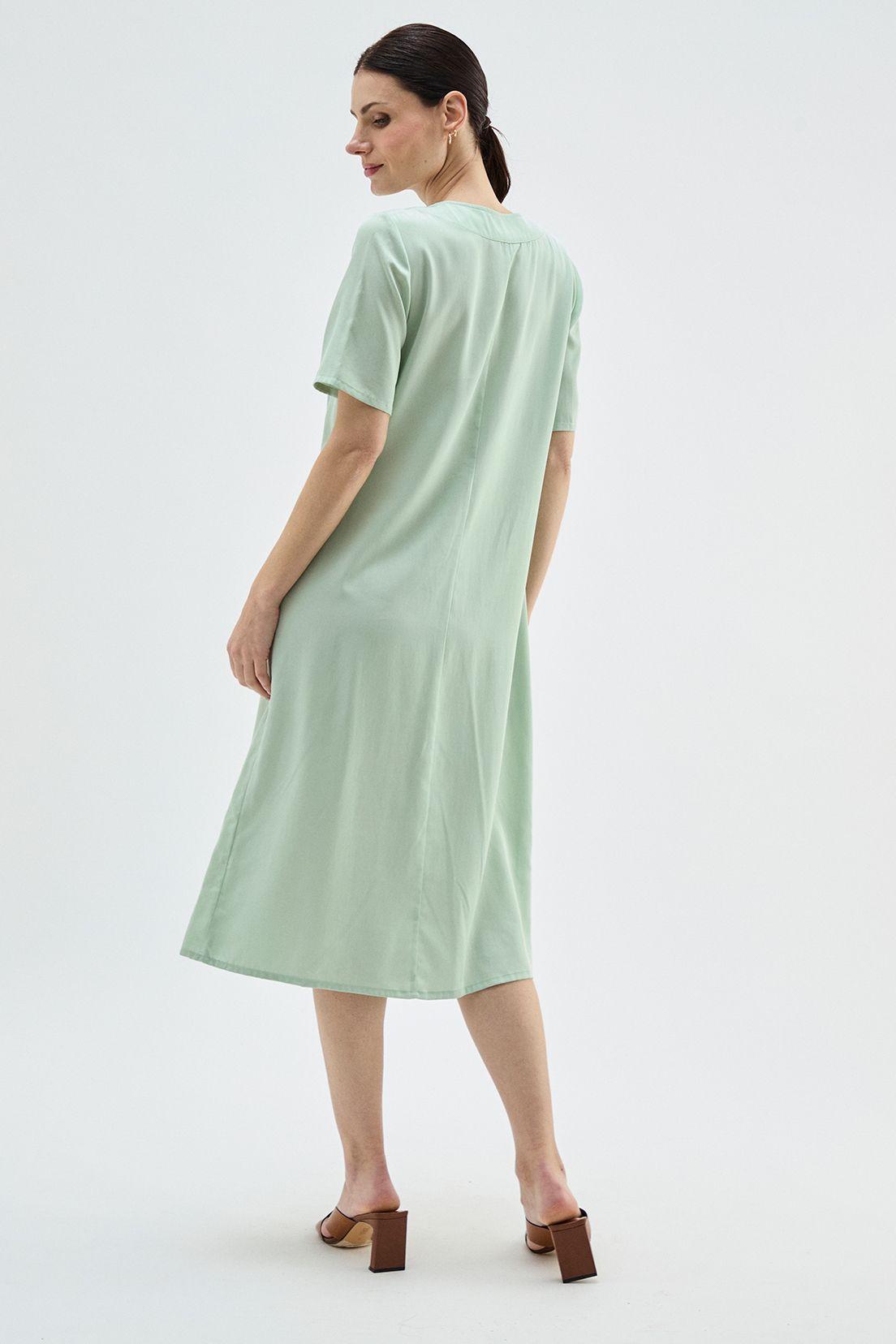Vestido Lyocell Abotonado Verde Ma Griffe 13002224057117-4
