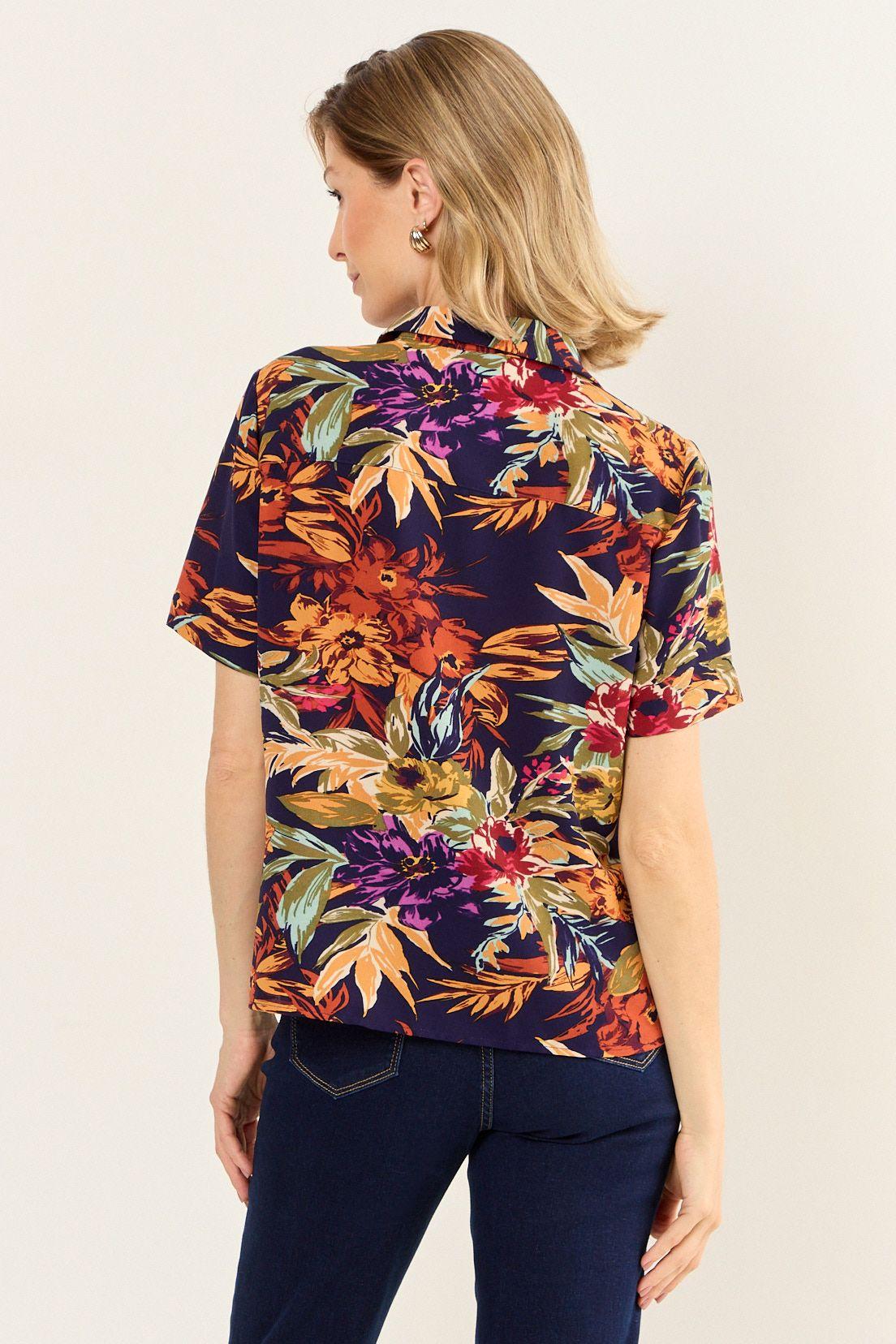 Blusa Camisera Estampada Azul Ma Griffe 14102126052104-2