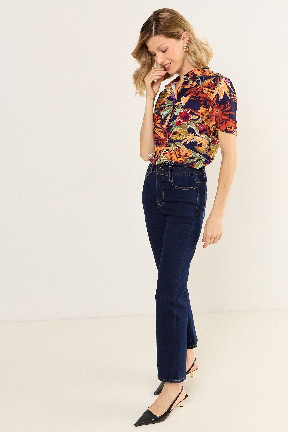 Blusa Camisera Estampada Azul Ma Griffe 14102126052104-4