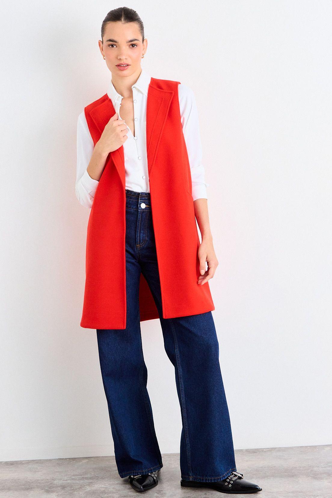 Chaqueton Sin Mangas Liso Rojo iO 17220126051114-0