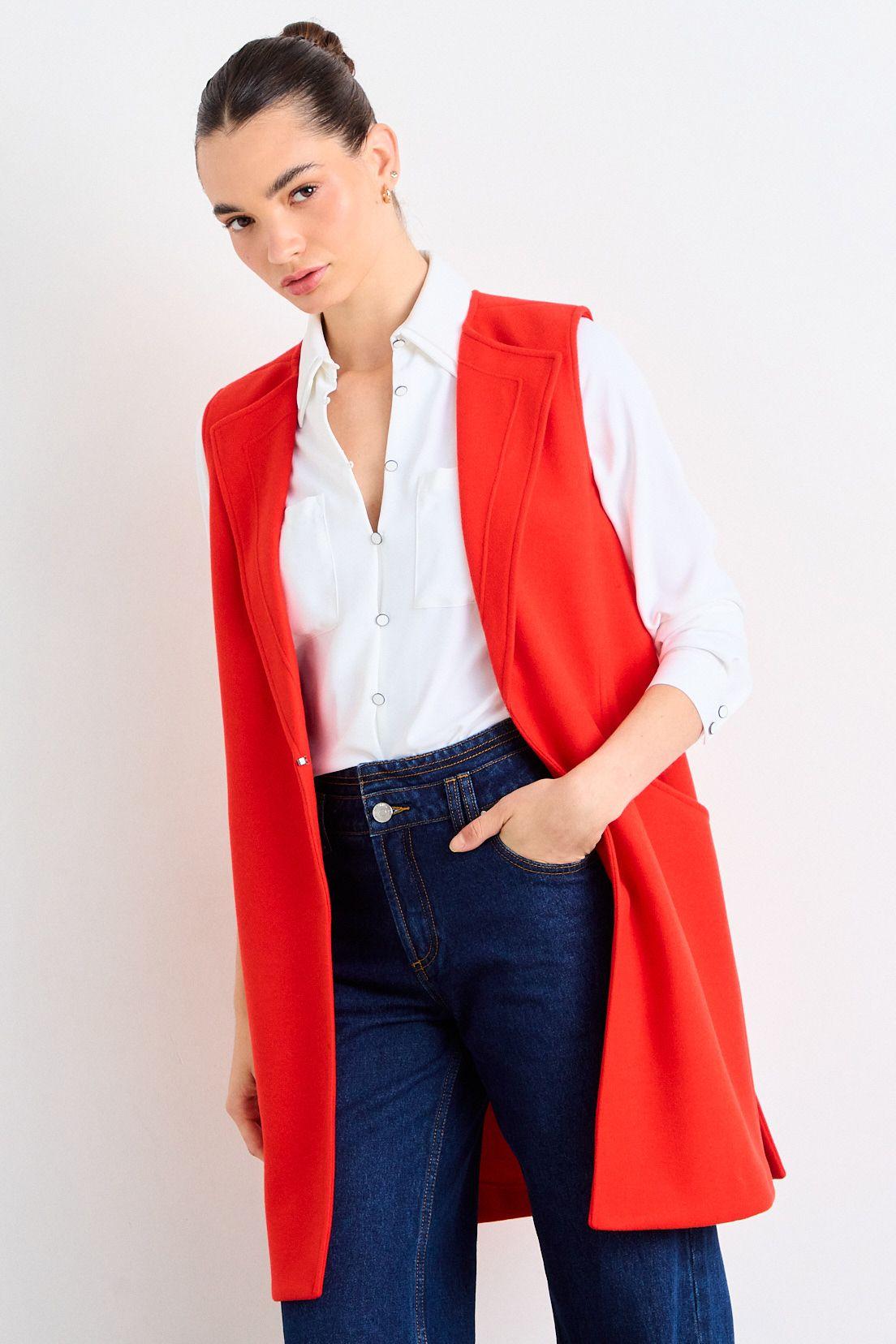 Chaqueton Sin Mangas Liso Rojo iO 17220126051114-1