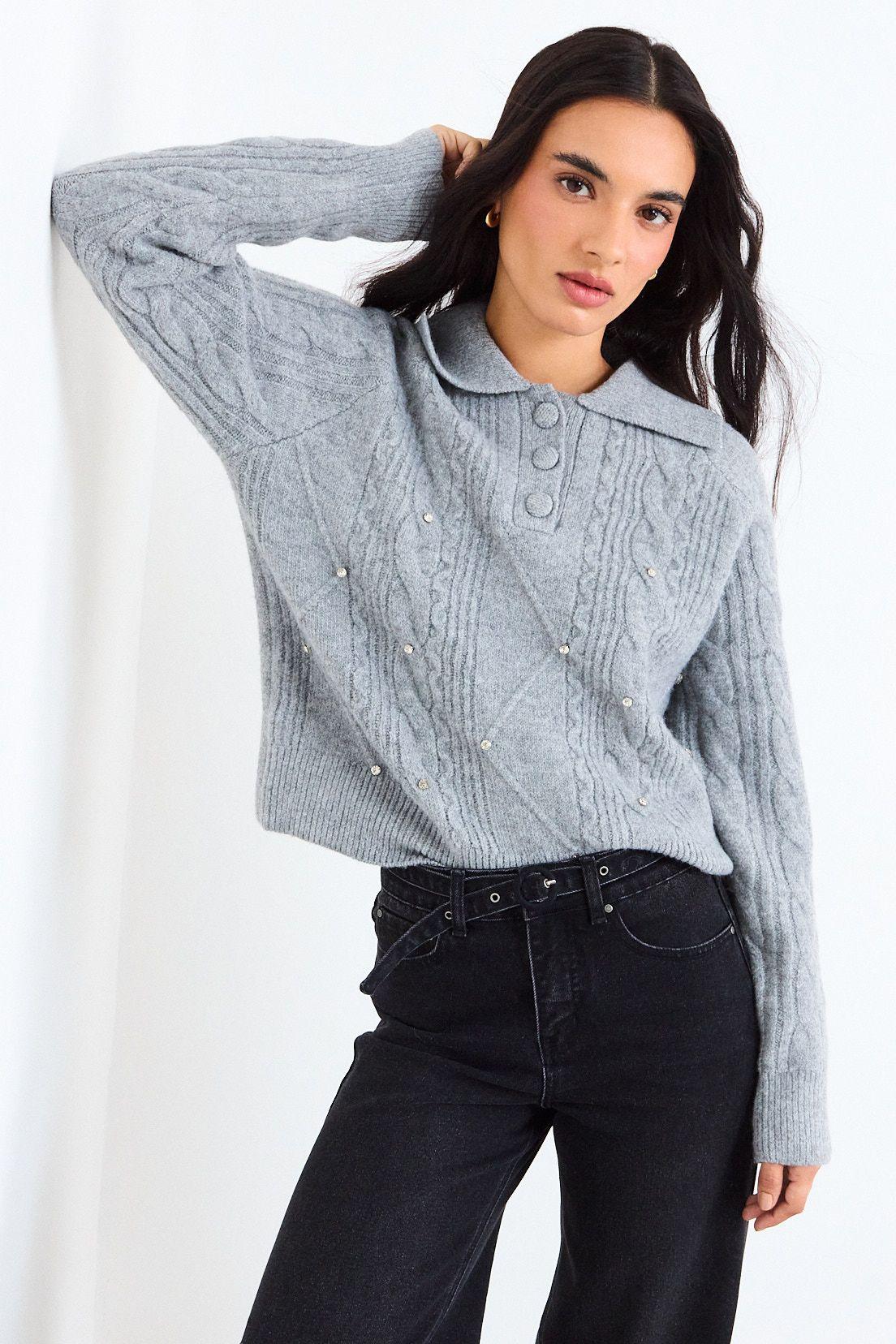 Sweater Liso Gris iO 18120126025113-0