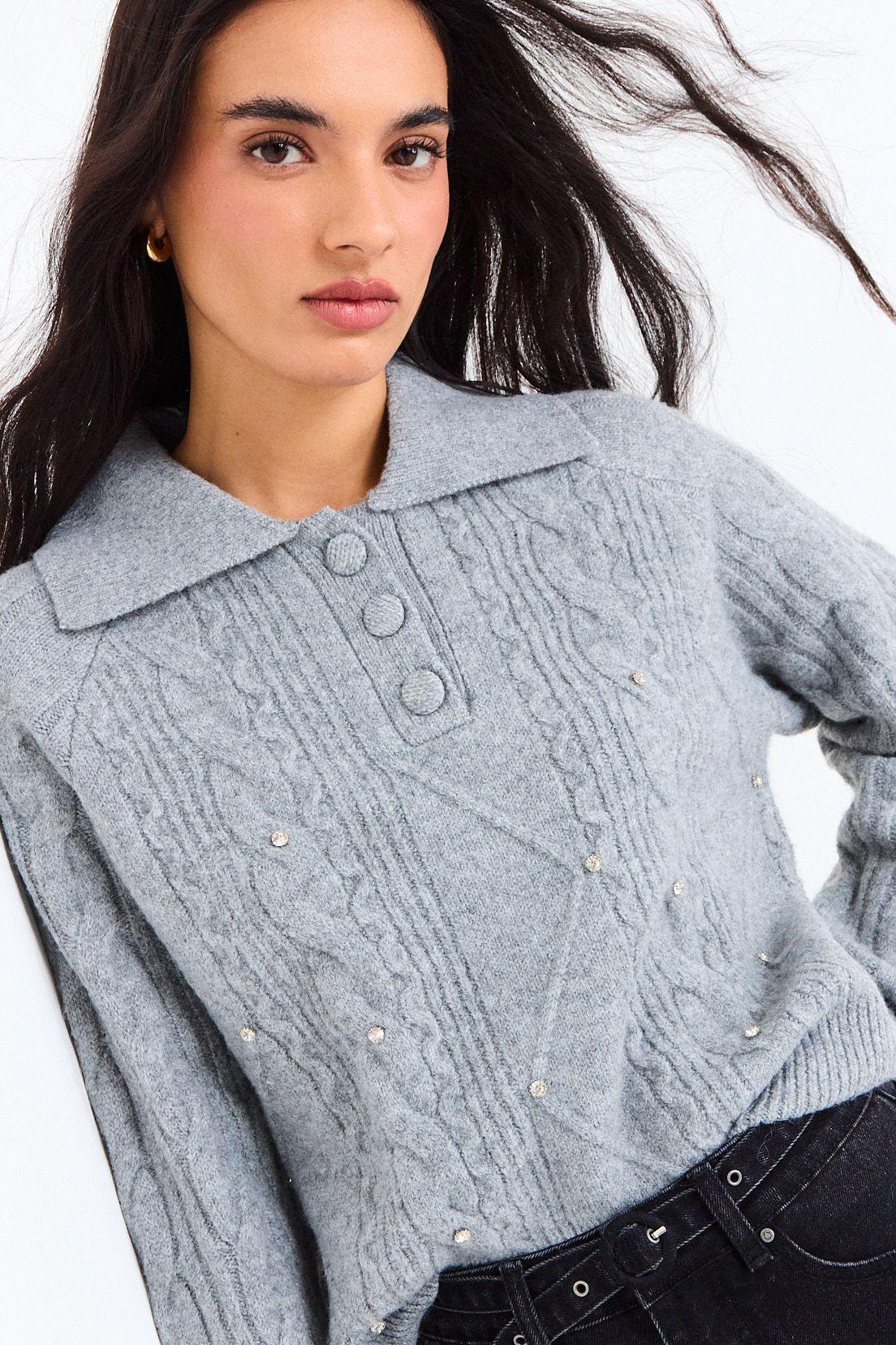 Sweater Liso Gris iO 18120126025113-1