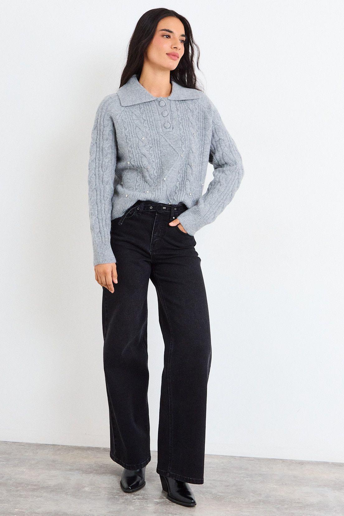 Sweater Liso Gris iO 18120126025113-4