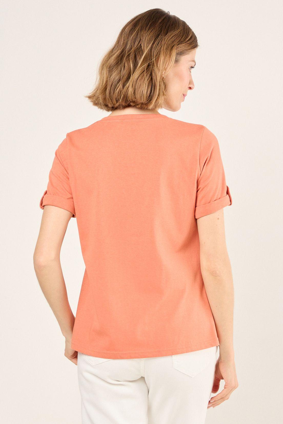 Polera Lisa De Lino Naranjo Ma Griffe 14202225011114-2