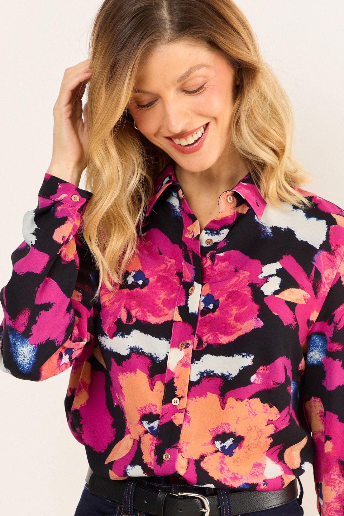 Blusa Camisera Estampada Negro Ma Griffe 14102226004102-0