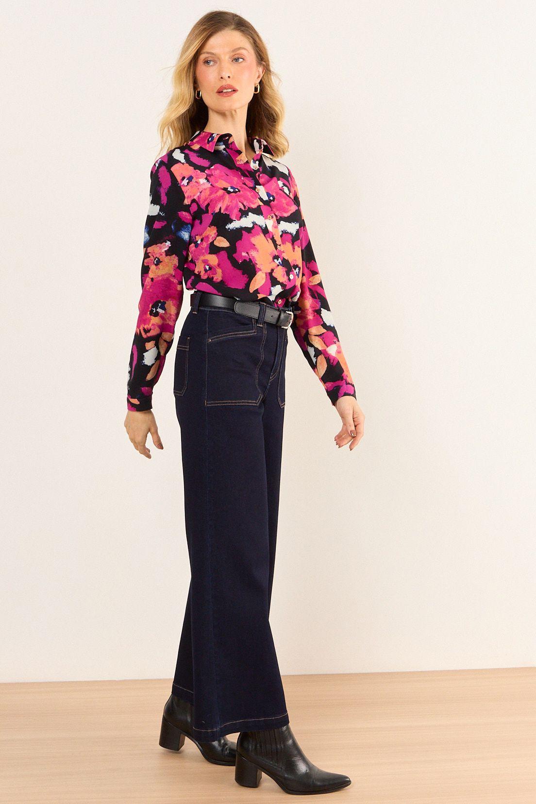 Blusa Camisera Estampada Negro Ma Griffe 14102226004102-3