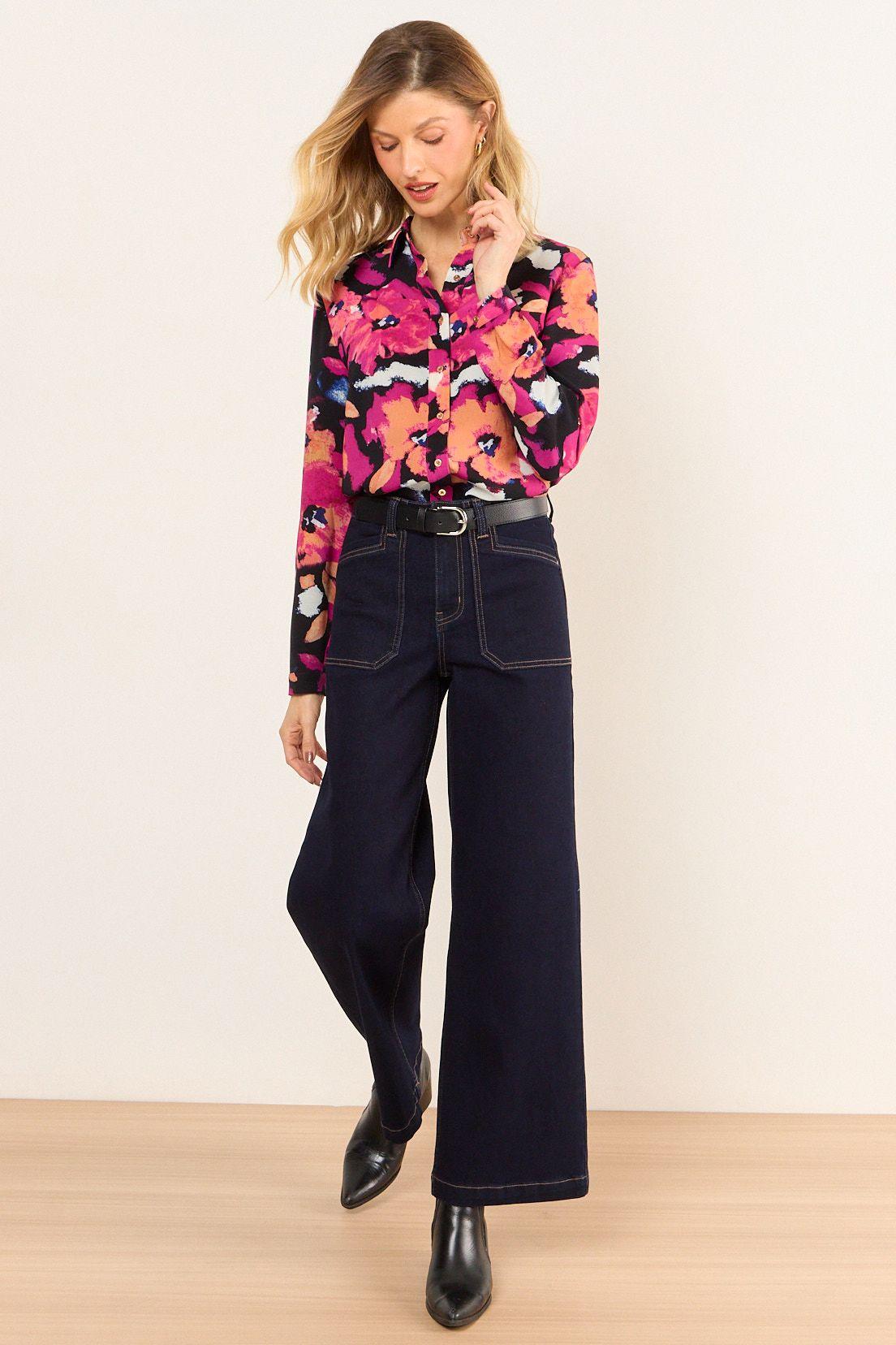 Blusa Camisera Estampada Negro Ma Griffe 14102226004102-4