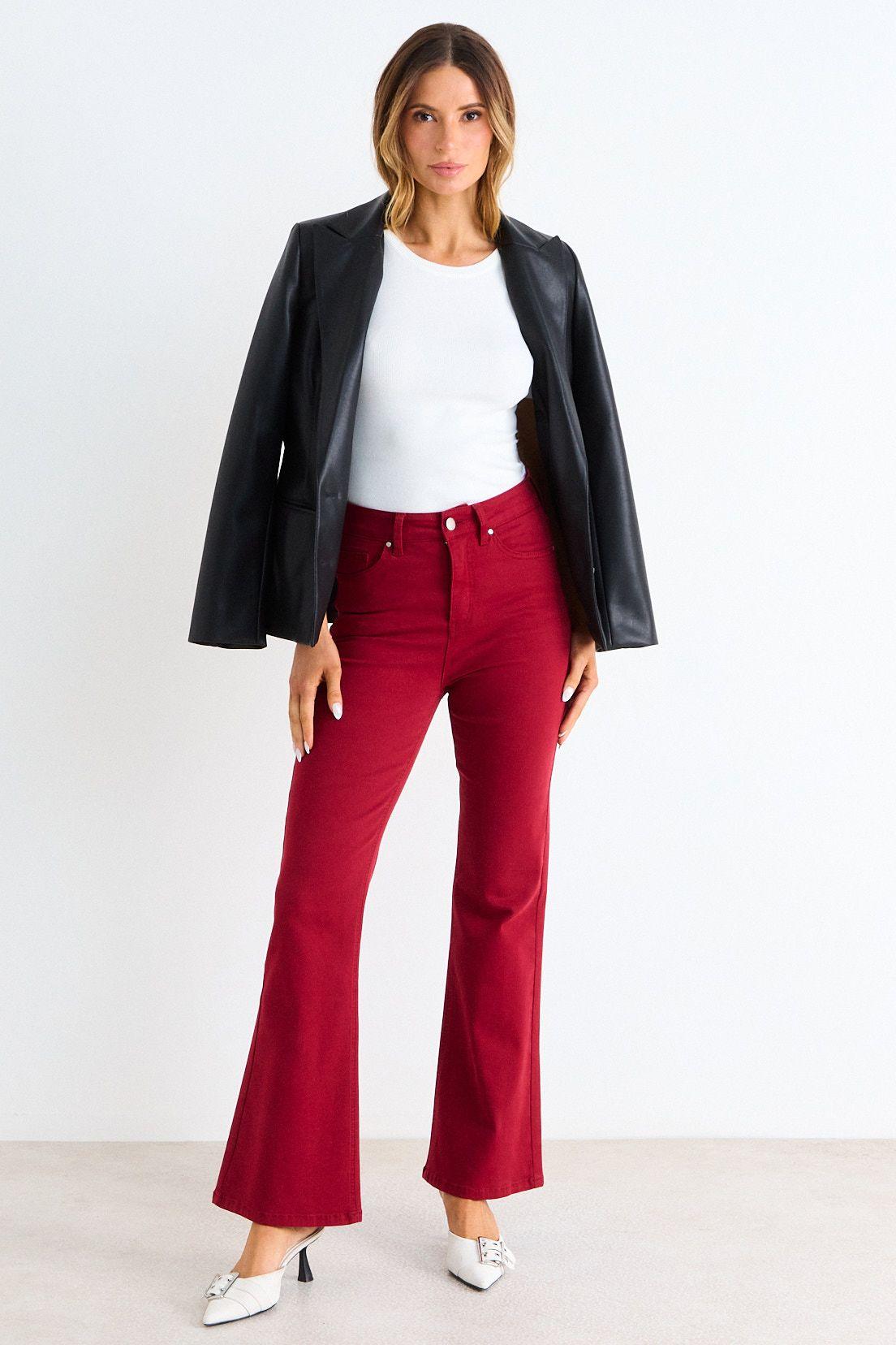 Flare Jeans Liso Burdeos Ash 11307126005112-0