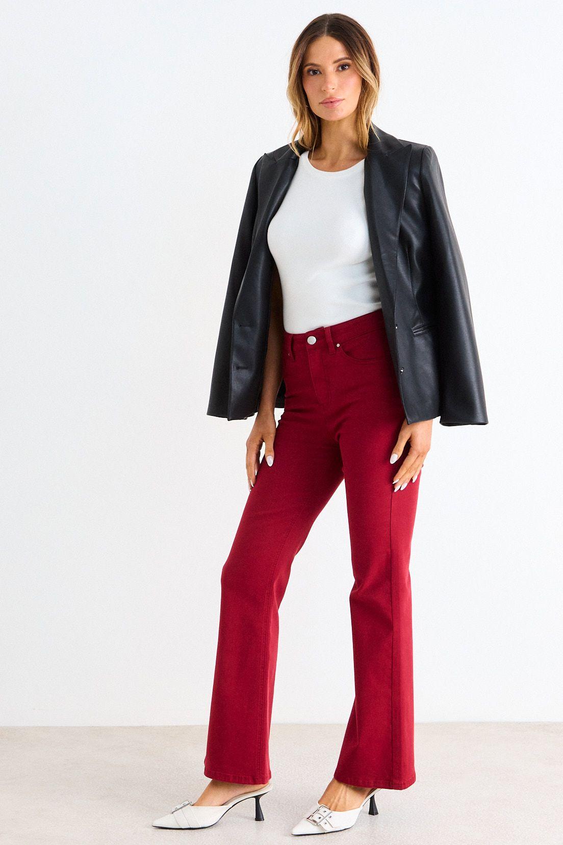 Flare Jeans Liso Burdeos Ash 11307126005112-4