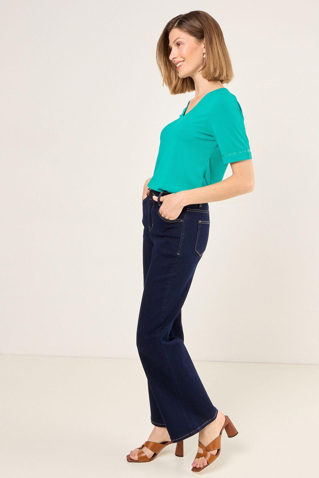 Polera De Rib Acanalado Verde Ma Griffe 14202225014217-4