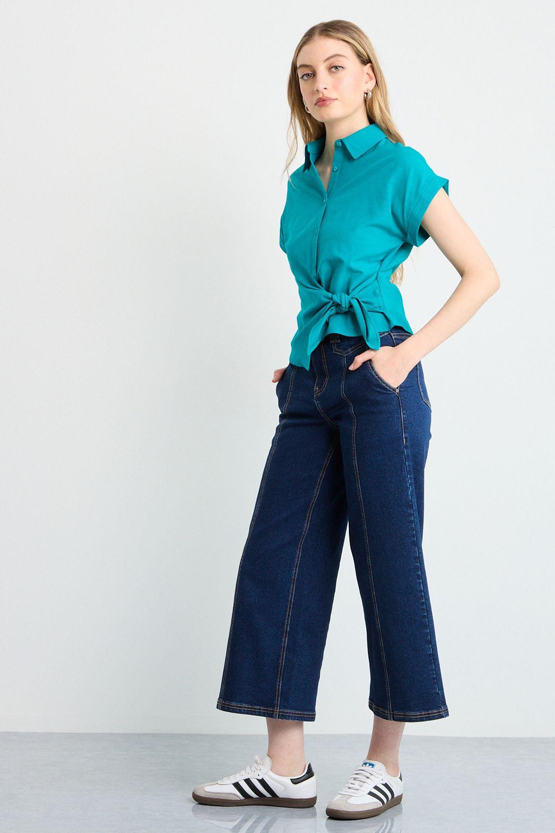 Blusas Manga Corta Verde iO 14020225065217-2