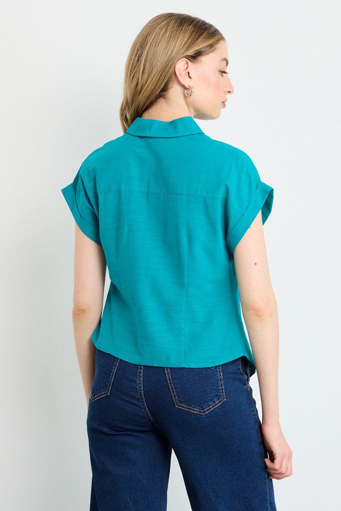 Blusas Manga Corta Verde iO 14020225065217-3