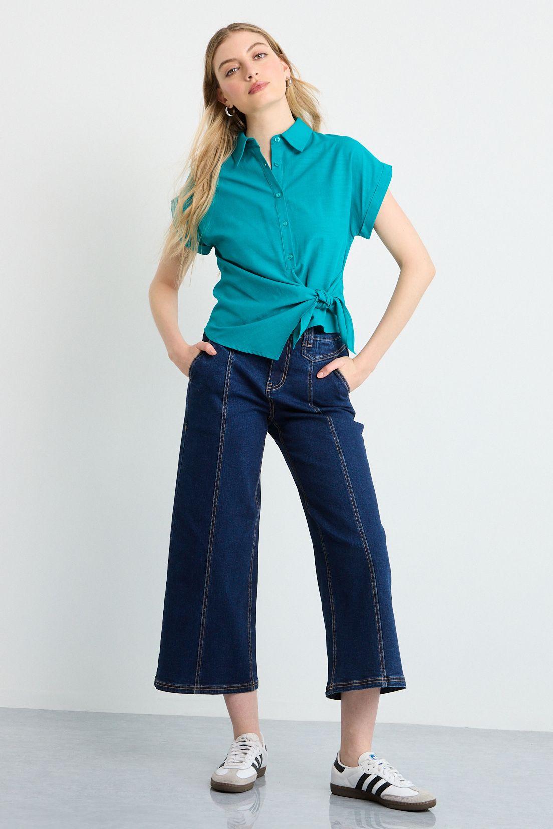 Blusas Manga Corta Verde iO 14020225065217-4