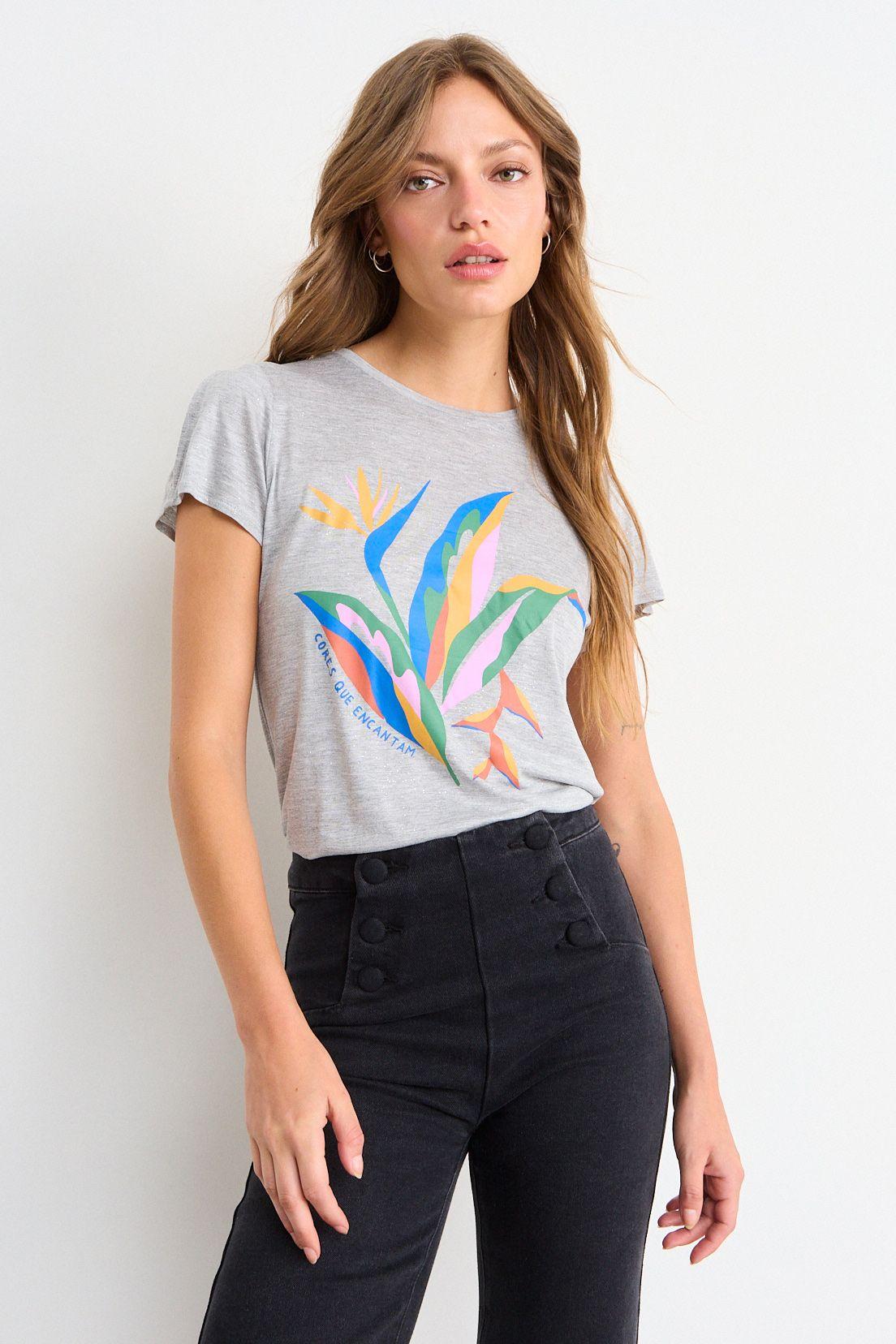 Polera Estampada Gris iO 14620126050113-0