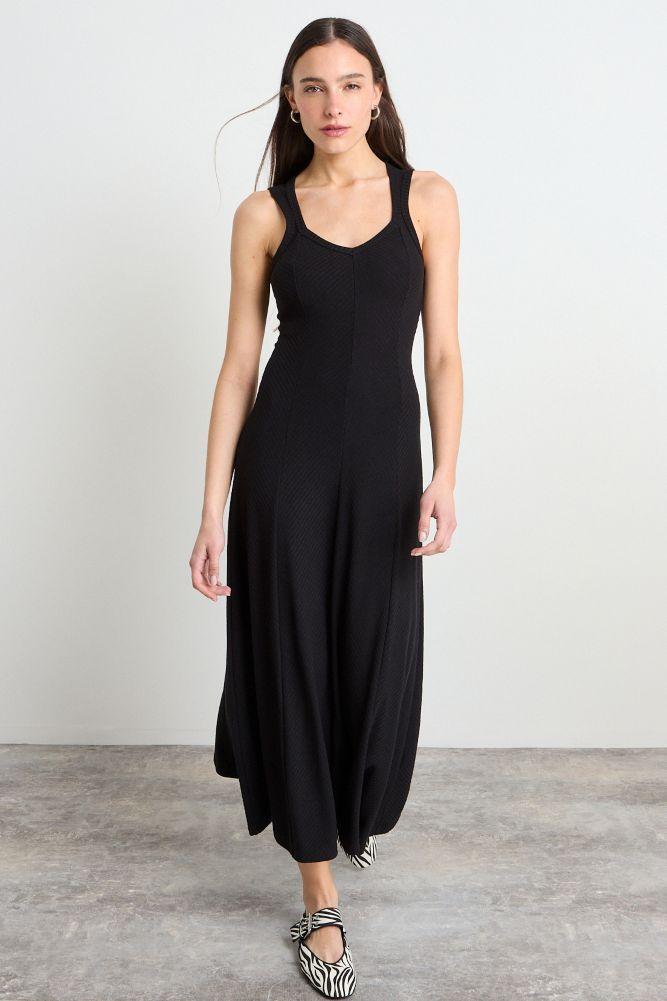 Vestido Liso Largo Negro iO 13420225003102-0