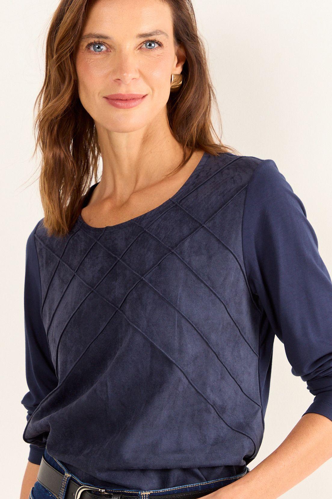 Polera De Suede Azul Ma Griffe 14202126007104-1