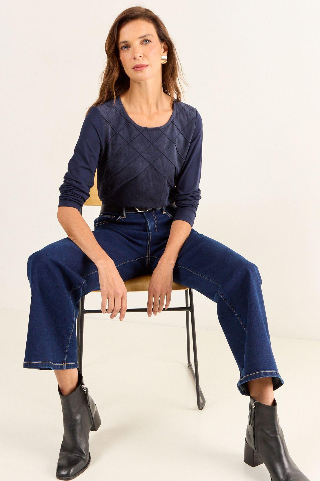 Polera De Suede Azul Ma Griffe 14202126007104-3