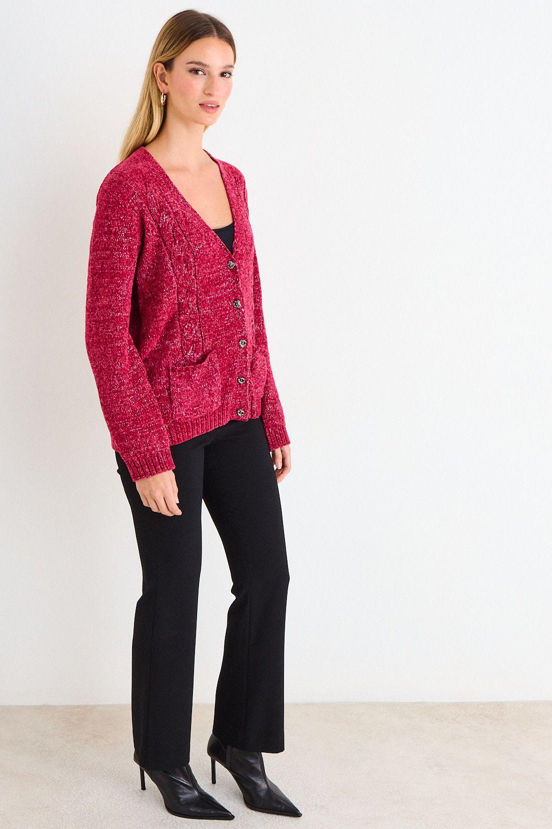 Chaleco Liso Con Lurex Fucsia Ash 18007226003116-4