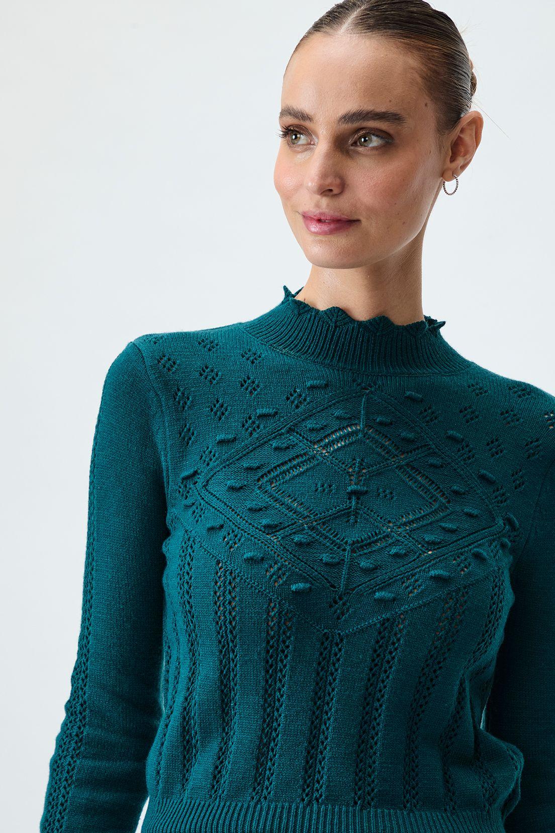 Sweater Liso Verde 18120125011107-0